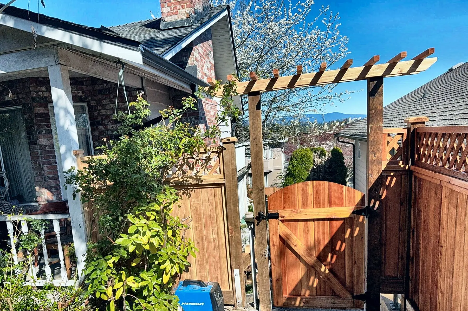 The arbor from the street side