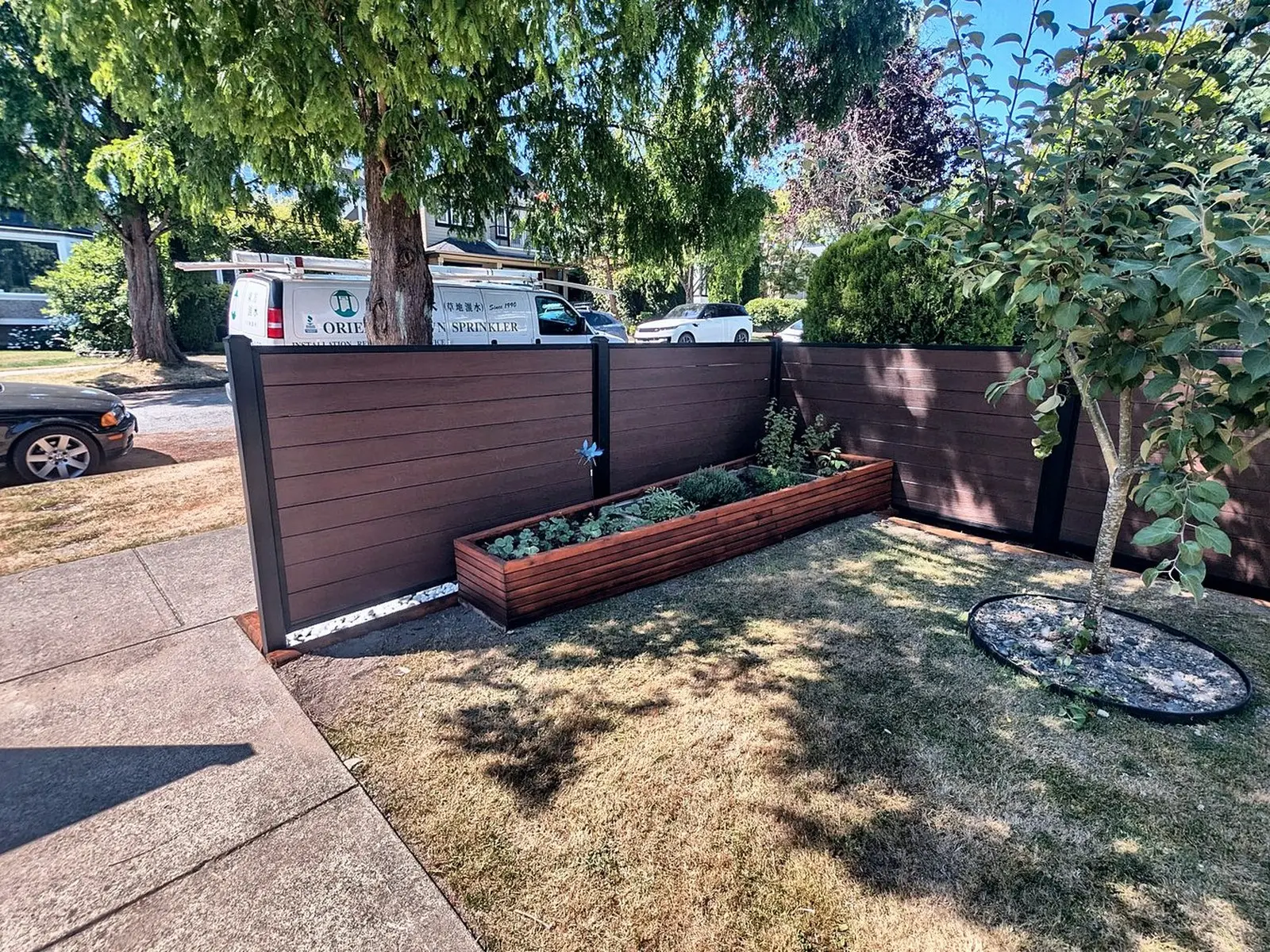 After: Composite privacy fence on a corner lot, Arbutus Ridge, Vancouver