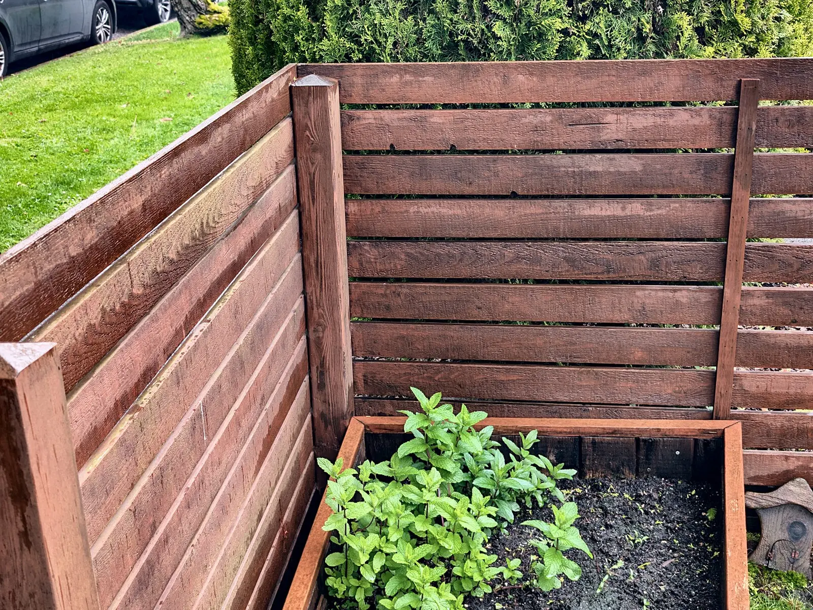 Before: Composite privacy fence on a corner lot, Arbutus Ridge, Vancouver