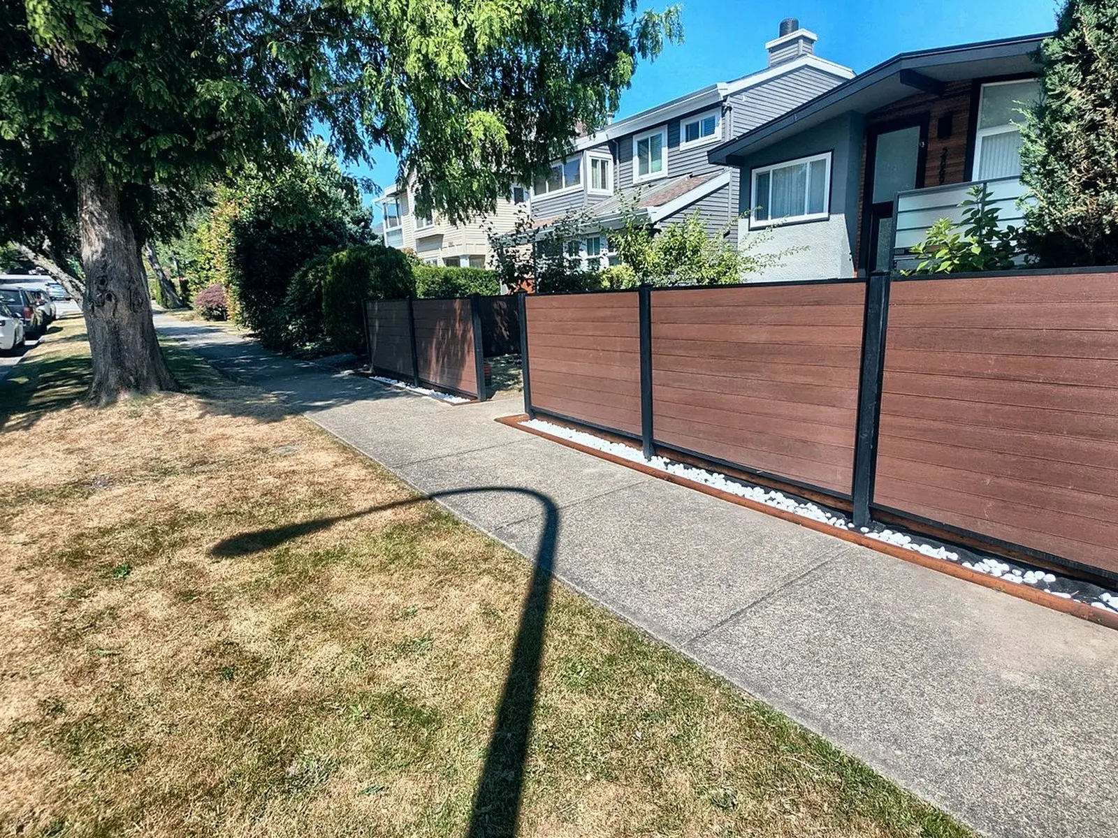 After: Composite privacy fence on a corner lot, Arbutus Ridge, Vancouver