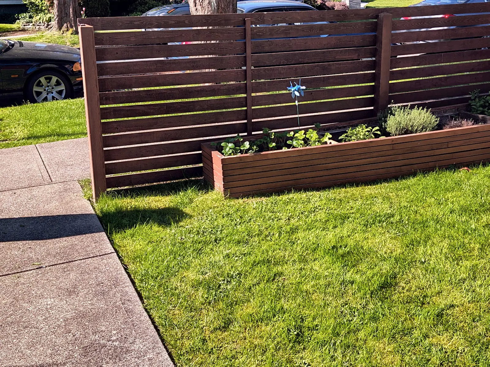 Before: Composite privacy fence on a corner lot, Arbutus Ridge, Vancouver