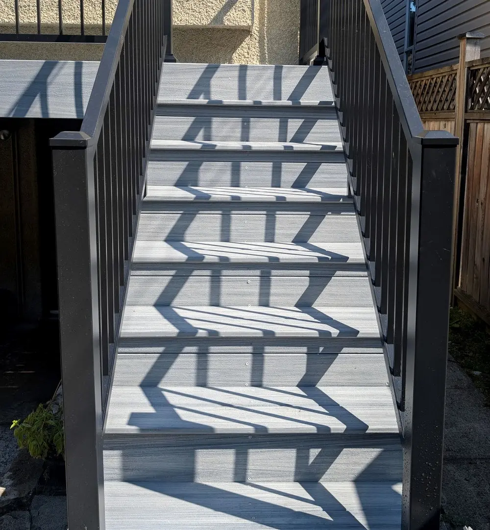 After: Composite deck, stairs and aluminum railing, Dunbar, Vancouver