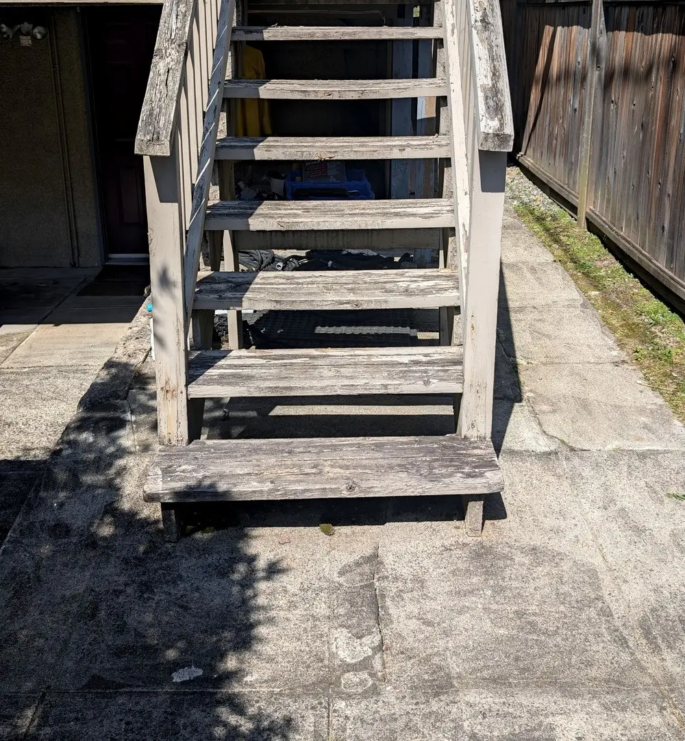 Before: Composite deck, stairs and aluminum railing, Dunbar, Vancouver