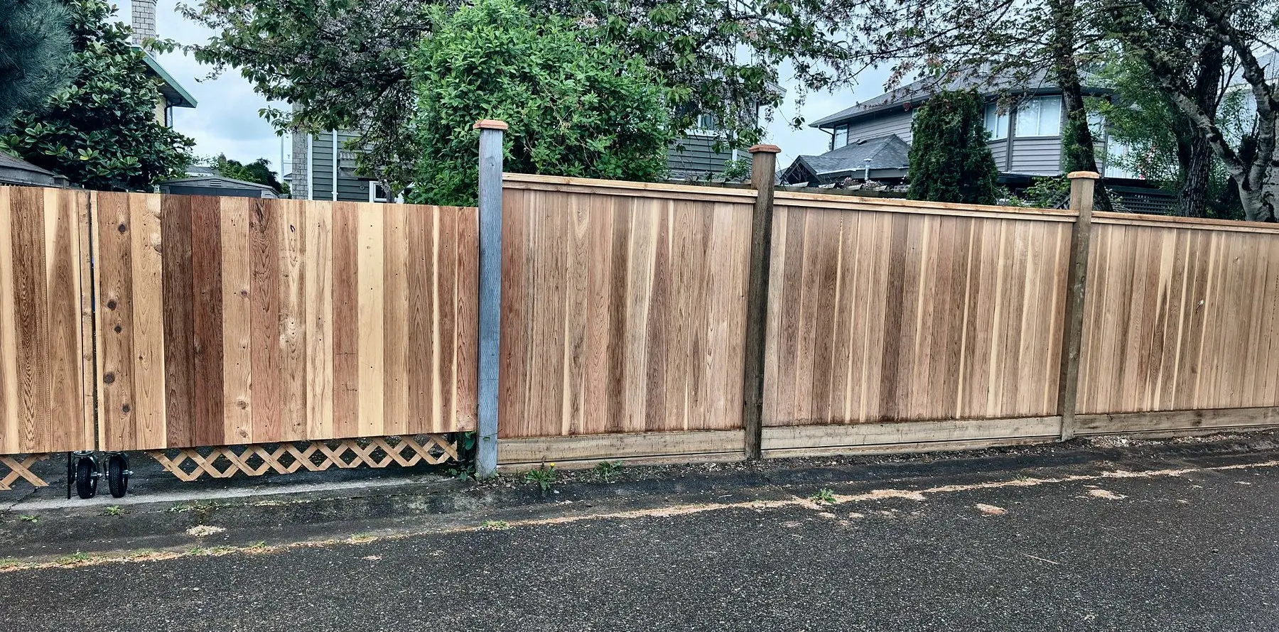 The new 6 ft cedar privacy fence