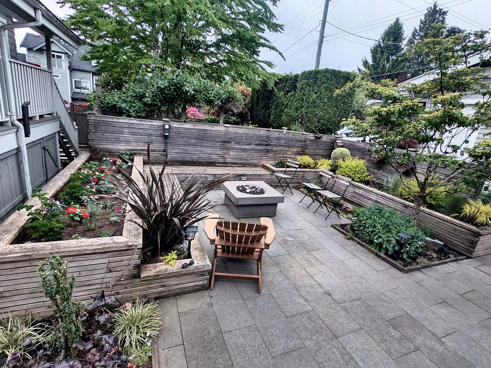 Before: Horizontal cedar fence, planters and seating, Kitsilano, Vancouver