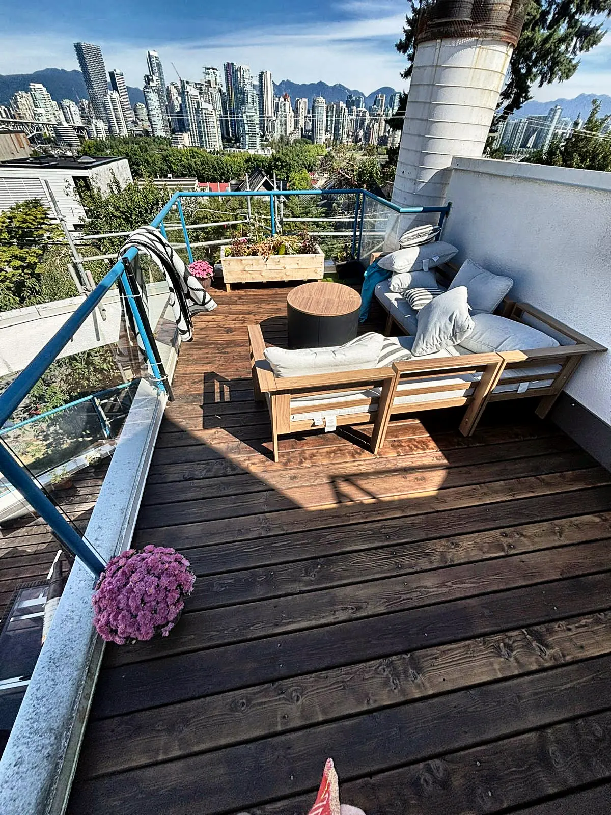 Rooftop deck stripped and restained, Mount Pleasant, Vancouver