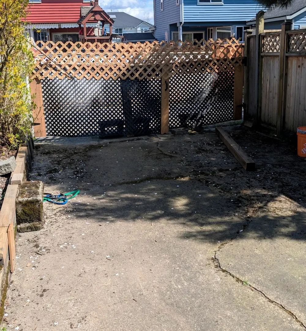 Before: Three-panel cedar driveway gate and privacy fence, Surrey